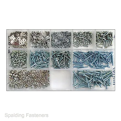 Zinc Plated M2 Fasteners Cheese Slotted Machine Screws + Nuts & Washers • £1.71