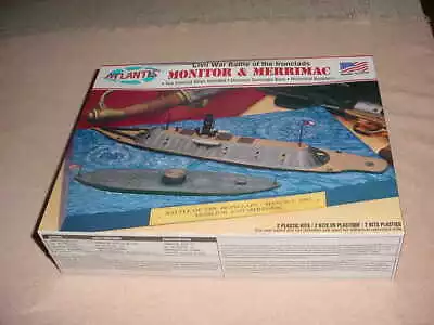 Atlantis USS Monitor & CSS Merrimac  1:300  CIVIL WAR MODEL KIT # 77257 (NISB) • $32