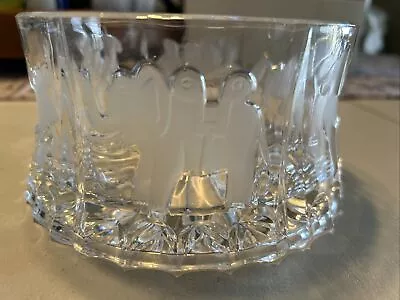 Etched Shannon Crystal Carousel Glass Candy Dish • $40