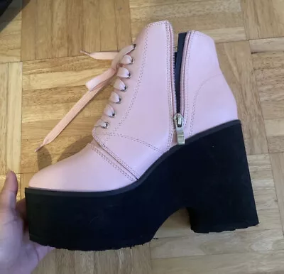 Hot Topic Pink And Black Platform Boots • $40