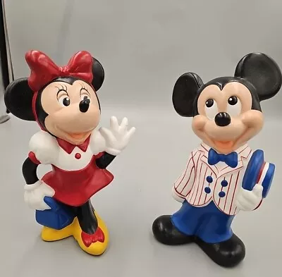 Vintage Walt Disney Ceramic Figurine Mickey And Minnie • $50