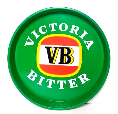 Victoria Bitter Beer Green 12  Metal Tray Man Cave Decor VB Australian Barware • $33.99