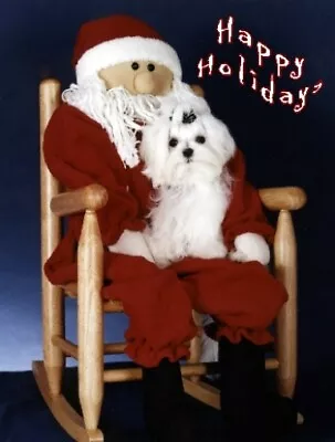 Pet Christmas Cards:Dog Maltese With Santa • $8.99