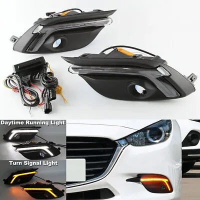 Drl For Mazda 3 Axela 2017 2018 Led Daytime Running Light Fog Lamp W Turn Signal • $87.39