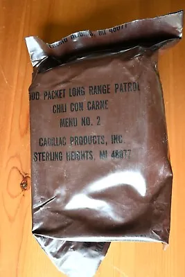 Food Packet Long Range Patrol Ration MRE Unopened Menu 2 Chili Con Carne Vintage • $39.95