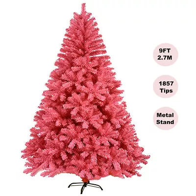 Pink Christmas Tree 9FT 2.7M Lush 1857 Tips Metal Stand Easy Assembly Decoration • $9999