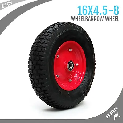 16'' 4.5-8 Wheelbarrow Wheel 20mm Bore Bearing Cart Trolley Barrow Pneumatic New • $27.99