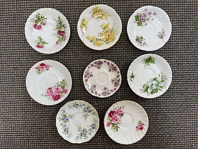 Lot Of 8 Vintage Tea Cup Saucers England Royal Albert Aynsley Royal Patrician • $29.99