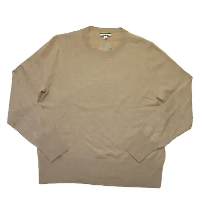 NWT J.Crew BA400 Cashmere Classic-fit Crewneck Sweater In Heather Camel L • $82