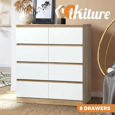 $209.90 • Buy Oikiture 8 Chest Of Drawers Tallboy Dresser Table Storage Cabinet Wooden White