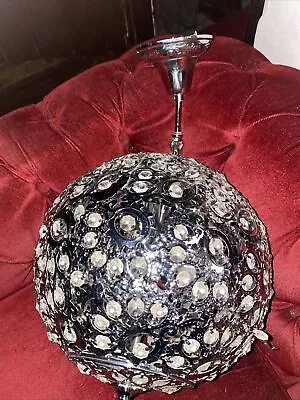 Beautiful Chandelier Ball Light Large Pendulum Ceiling Lighting Silver Aluminum • £40