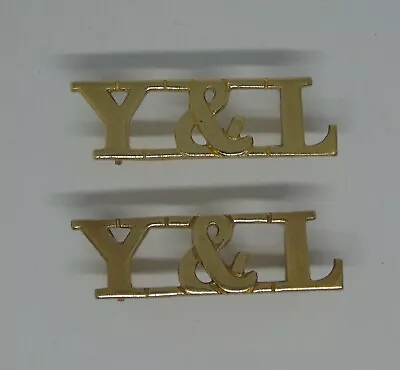 British Army York And Lancaster Regiment Brass Shoulder Titles • £9.99