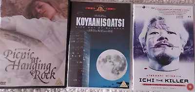 3 Amazing DVDs - Ichi The Killer (2 Disc Spcl Ed) Koyaanisqatsi & Picnic At... • £10