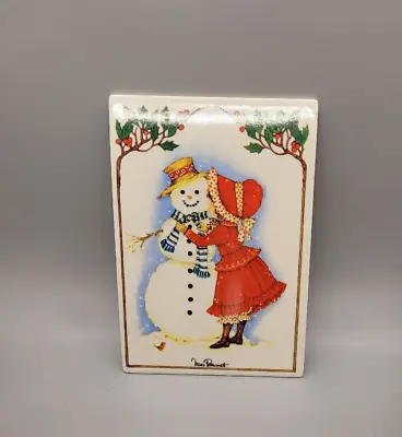 Villeroy & Boch  Porcelain Postcard Vilbo Card Snowman Miss Petticoat Germany • $25.86
