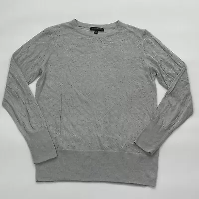 Banana Republic Sweater Womens Large Gray Mohair Blend Italian Yarn Lightweight • $9.99