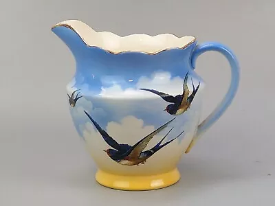 Art Deco Jug Sky With Swallows Falcon Ware • £75