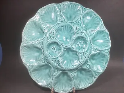 Large Master Oyster Platter French Majolica Oyster Plate • $495