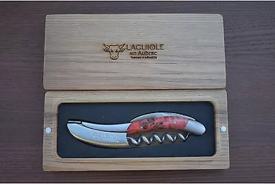 Laguiole En Aubrac Sommelier Corkscrew With Buckeye Burl Red Handle • £189.98