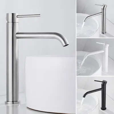 £31.89 • Buy Stainless Steel Bathroom Basin Mixer Taps Tall Counter Top Cloakroom Faucets .D