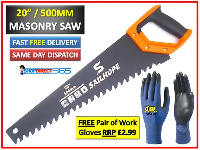 TCT Masonry Hand Saw 20  Cutting Concrete Breeze Block Cement Brick Slate 23-74 • £10.99