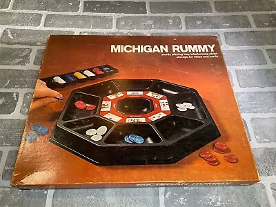 Vintage 1974 MB Michigan Rummy Board Game Classic Holiday Family Game • $13.99