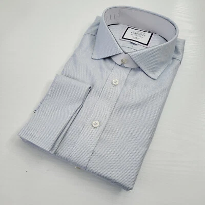 Charles Tyrwhitt Blue 17  Classic Fit Shirt Non Iron French Cuff 35  Sleeve • £24.95
