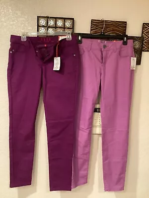 2 Elle Skinny Jeans 6R Purple 31”W X 29”L/8R Iris 32”Wx29”L  Sold Separately • $17