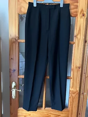 M&s Ladies Black Wool Trousers Size 16 • £8