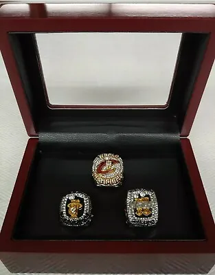LeBron James - Championship 3 Ring Set With Wooden Display Box. Cleveland Miami • $119.99