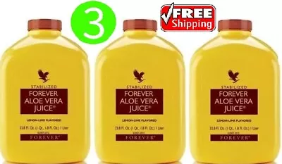 3 Pack Forever Aloe Vera Juice 100% Pure Original Rare 33.8 Fl.oz Exp 2025 • $54.09