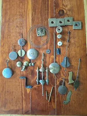 Antique Vintage Lot  Clock Parts Mixed Pendulums Steampunk 27 Pieces  • $26