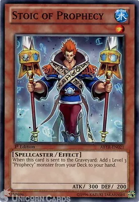 ABYR-EN021 Stoic Of Prophecy Common 1st Edition Mint Yu-Gi-Oh! Card • £0.99