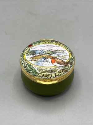 $39.95 • Buy Crummles Enamel Box The National Trust 1981 Winter Scene Vintage