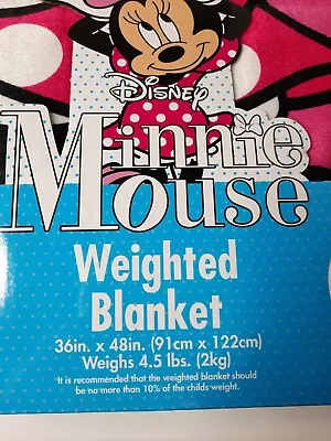 Minnie Mouse Disney Licensed Calming 4.5 Lbs. Weighted Blanket Pink Kids New • $54.99