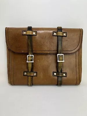 Mens Gift Fathers Day Genuine Brown Leather Small IPad Tablet Case Buckled • $38.99