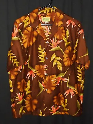 Hawaiian Shirt Ui-Maikai Vintage Cotton Aloha Surf Beach Luau Pool Party Large • $48