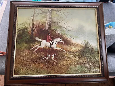 Priced For Quick Sale Large Hunting Oil Painting By L. Eiford • £149.99