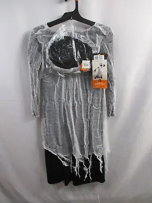 Light Up Faceless Ghost Costume Boys Small Black White Robe Hood Gloves New • $29.99