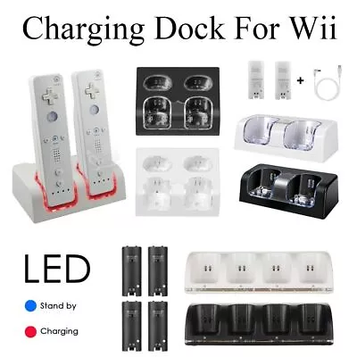 Battery Charger Dock USB Cable Cradle For Nintendo Wii Remote Controller • $17.27