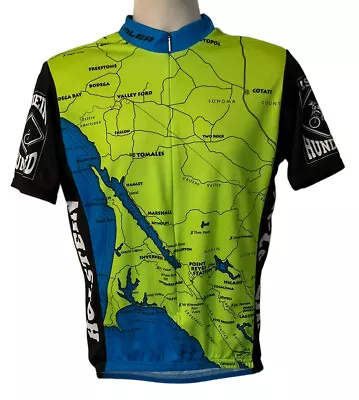 VOLER HOLSTEIN 100 CA Map Zip Hi Visibility Cycling Jersey Men’s L *excellent* • $14.95