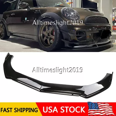 For MINI Cooper Gloss Black Front Bumper Lip Splitter Spoiler Chin Body Kit • $69.95