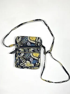 Vera Bradley Bag Ellie Blue Yellow Elephants Mini 8 X 6.5 Crossbody • $15