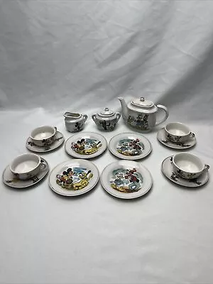 1950s Marx Walt Disney Tea Set Mickey Mouse & Friends Vintage Classic Kids Toys • $99.95