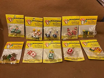 10 Different Wooden Miniatures For Decorations Christmas Ornaments $9.99 Nib! • $9.99