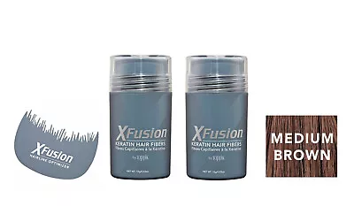 Xfusion Keratin Hair Fibers Two Pack - 2 X 15g  + FREE Hairline Optimizer • $24.60