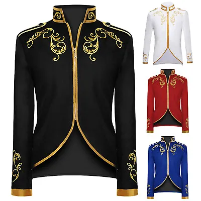 Men's Victorian Court Stylish Prince Uniform Embroidered Jacket Suit Costume • $38.72