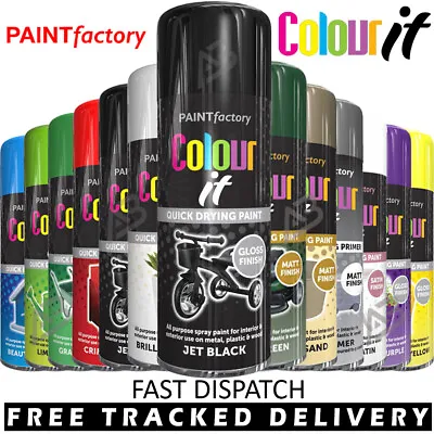 All Purpose Spray Paint Aerosol  Matt Gloss Satin Primer For Wood Metal Plastic • £6.59