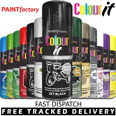 Spray Paint Aerosol Primer Matt Gloss Metallic Chalk Glitter Wood Metal Plastic • £6.39