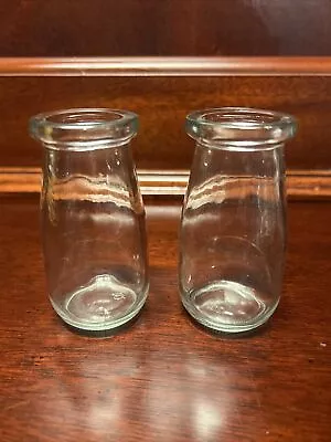 Set Of 2  1/4 Pint 4.5 Inch Mini Glass Milk Bottles • $8