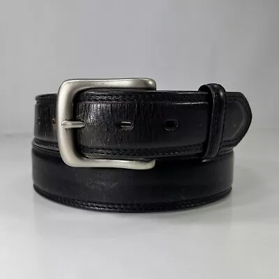 Black Top Grain Leather Work Belt - Men's Size 40 • $11.90